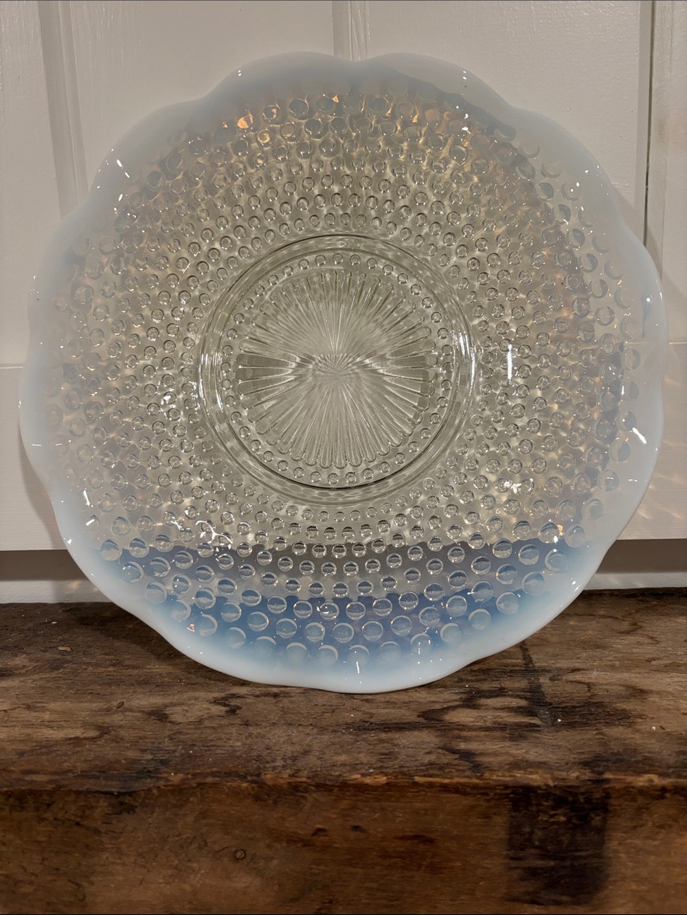 Anchor Hocking Opalescent Blue Hobnail Serving Plate